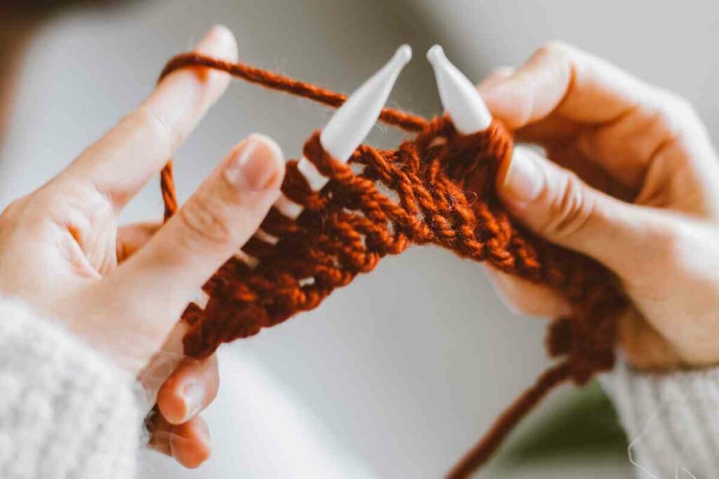 meditation for emotional resilience: hands knitting